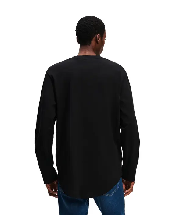 Ribbed Crew Neck Long Sleeves T-shirt 2 Image