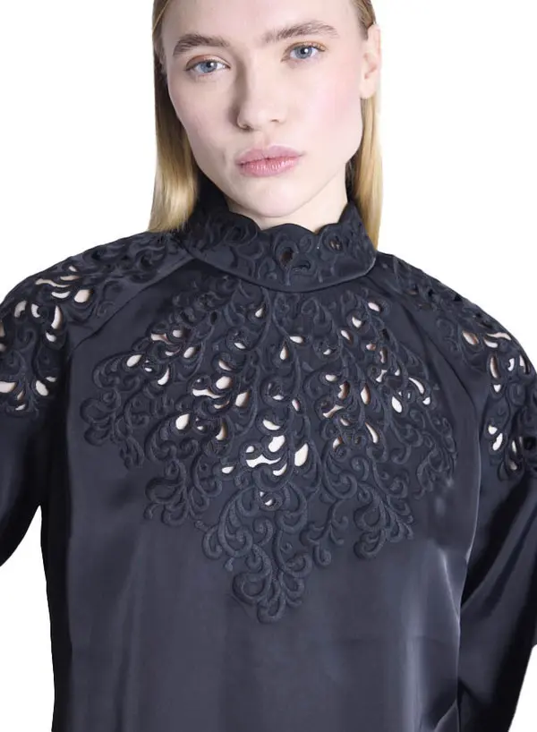 High Neck Blouse with Embroidery 2 Image
