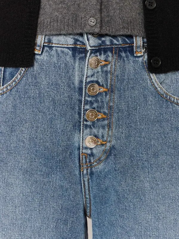 Mid-rise Wide-leg Jeans with Button Fly 3 Image