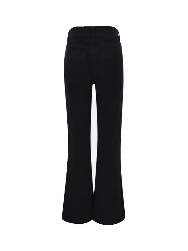 Velvet Flared Jeans with Patch Pockets 1 Image