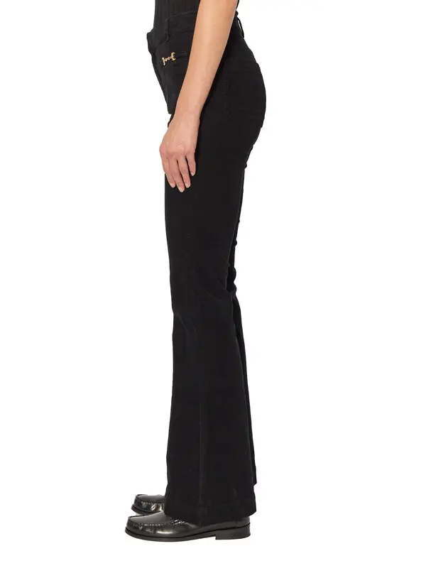 Velvet Flared Jeans with Patch Pockets 3 Image