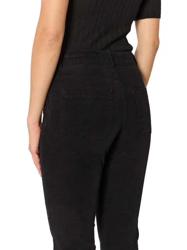 Velvet Flared Jeans with Patch Pockets 4 Image