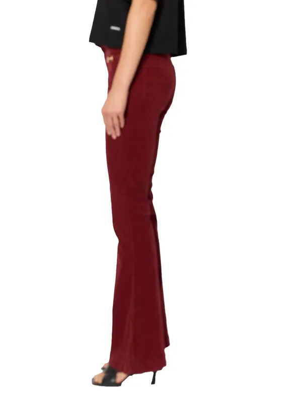 Velvet Flared Jeans with Patch Pockets 1 Image