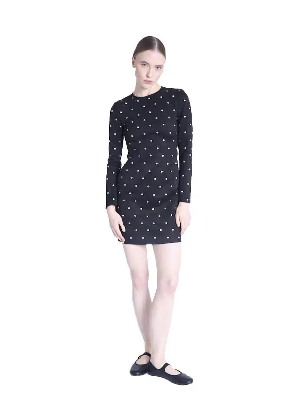 Suede Mini Dress with Eyelet Detail 2 Image