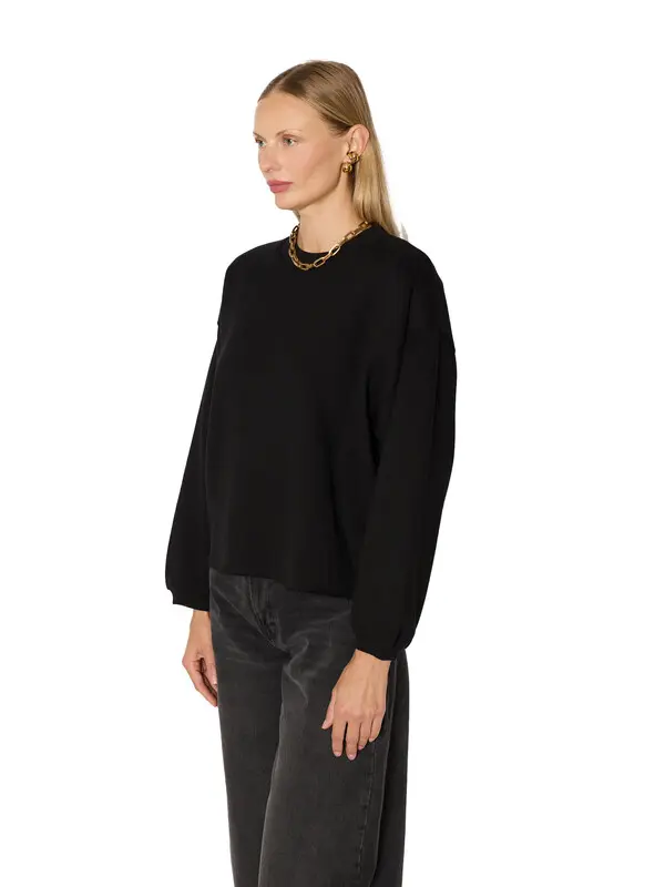 Straight Fit Sweatshirt with Rhinestones Wings on Back 3 Image