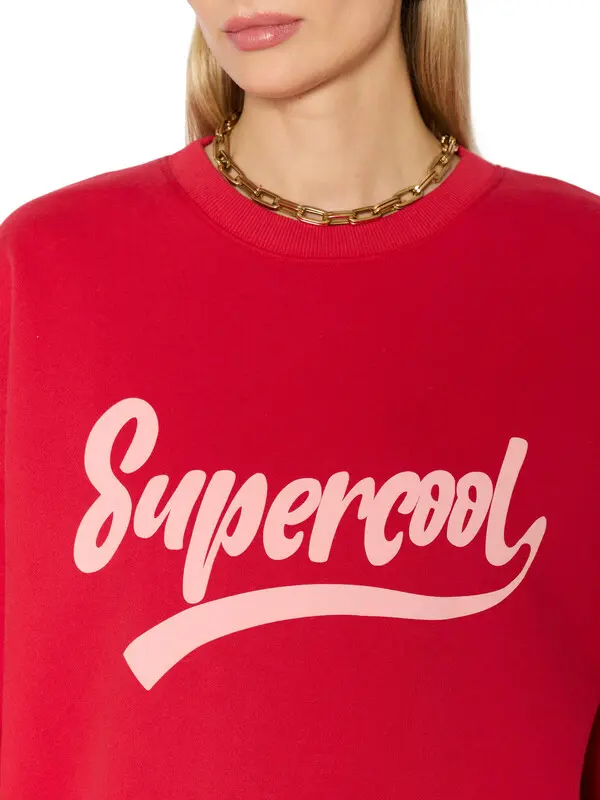 Oversized Sweatshirt with "SUPERCOOL" Print 2 Image