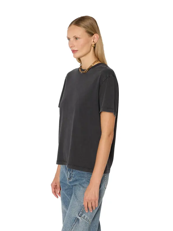 Rouns-neck Short Sleeves T-shirt with Rhinestone Wings and Print 4 Image