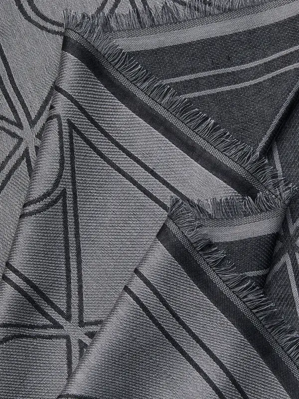 Scarf with White Geometric Logo Pattern 2 Image