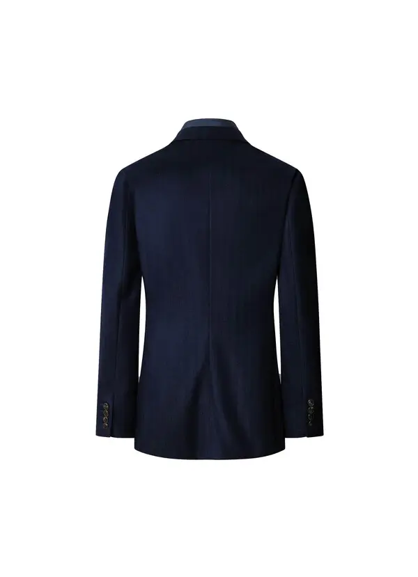Wool Herringbone Flannel Blazer With Bib 1 Image