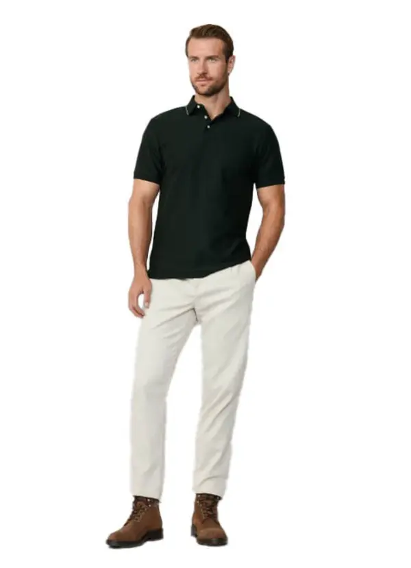 Classic Fit Short Sleeve Jersey Knit Polo 1 Image