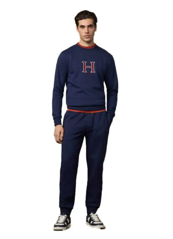 Crewneck Sweatshirt with Varsity 'H' Logo 1 Image