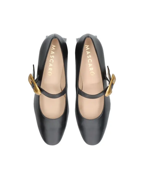Leather Mary Jane Pump with Sculptural Buckle 2 Image