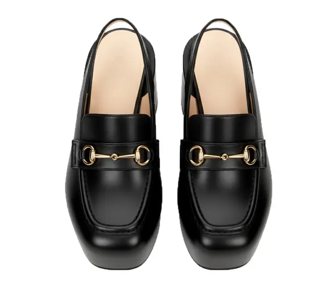 High-Heel Platform Leather Loafer with Horsebit Detail 1 Image