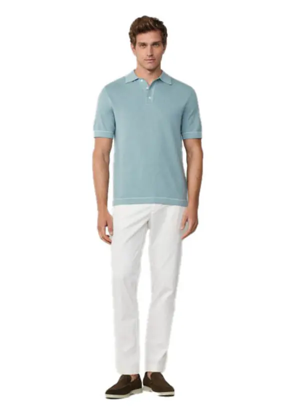 Textured Knit Polo 1 Image