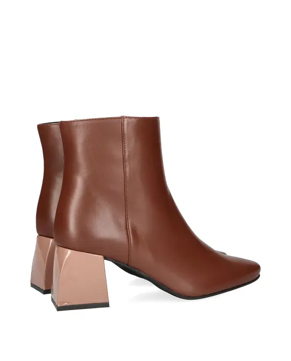 Leather Ankle Boots with Statement Block Heel 2 Image
