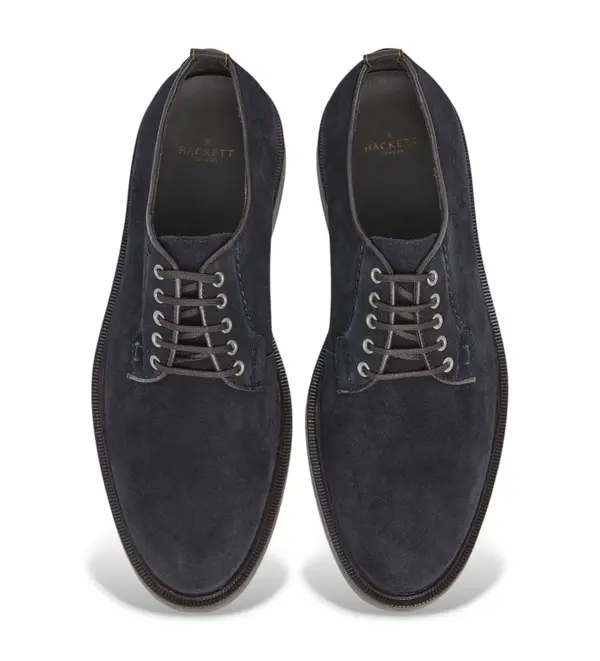 Lace-Up Suede Oxfords with Rear Pull Tab 2 Image