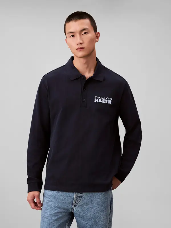 Heavy Jersey Long Sleeve Polo Shirt 1 Image