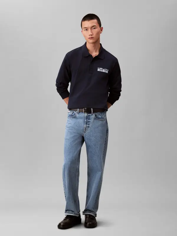 Heavy Jersey Long Sleeve Polo Shirt 2 Image