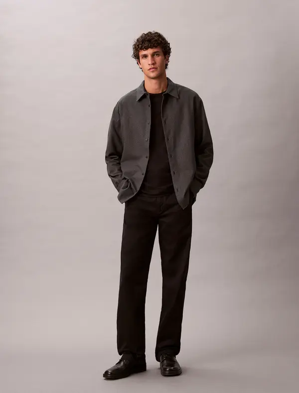 Melange Flannel Relaxed Button-Down Shirt 1 Image