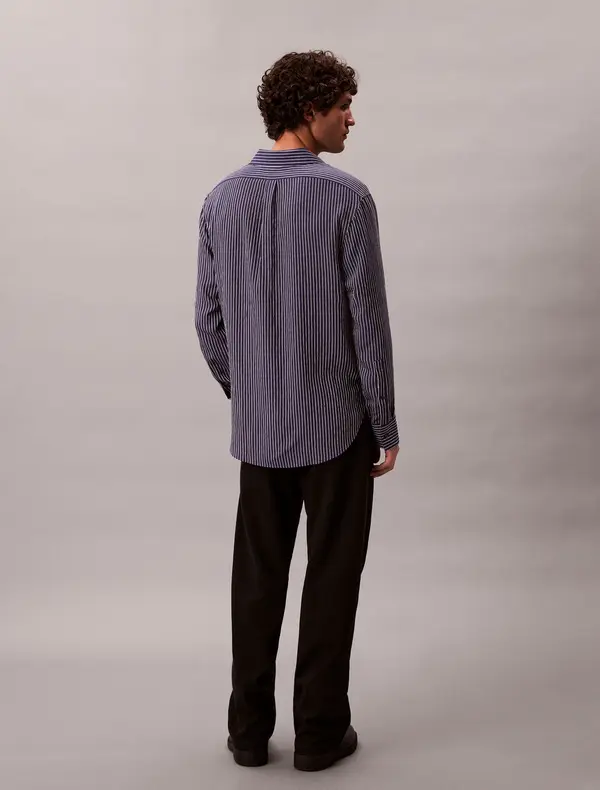 Stripe Viscose Blend Relaxed Button-Down Shirt 2 Image