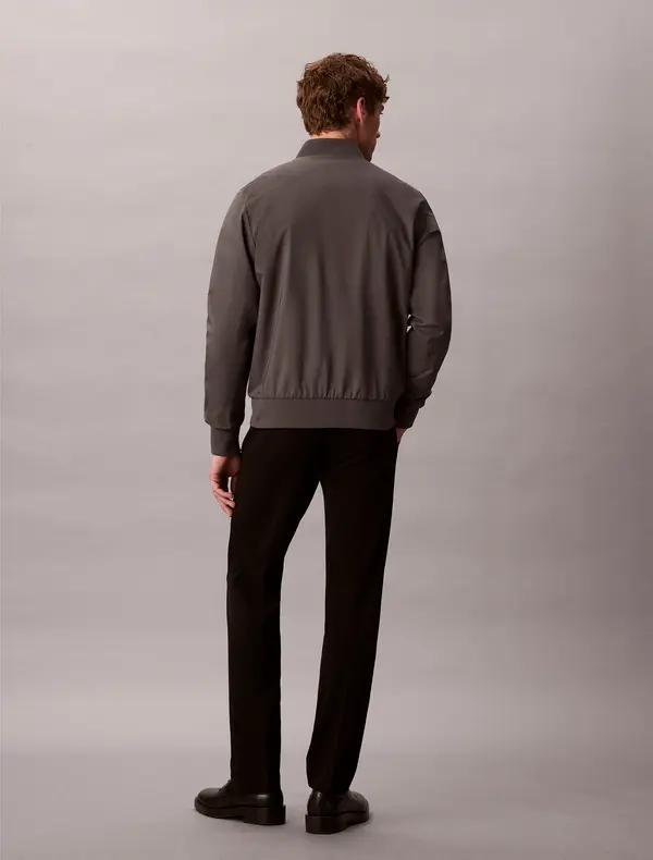 Minimalist Bomber Jacket with Ribbed Trim 3 Image