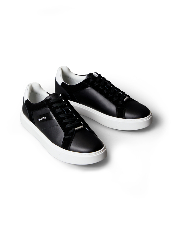 Leather and Suede Flexible Sole Trainers 1 Image