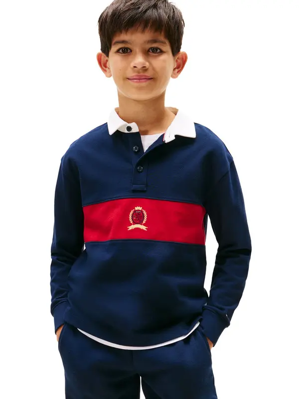 TH Crest Long Sleeve Polo Shirt 2 Image
