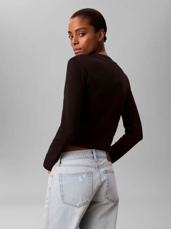 Monogram Logo Long Sleeve Baby Tee 2 Image