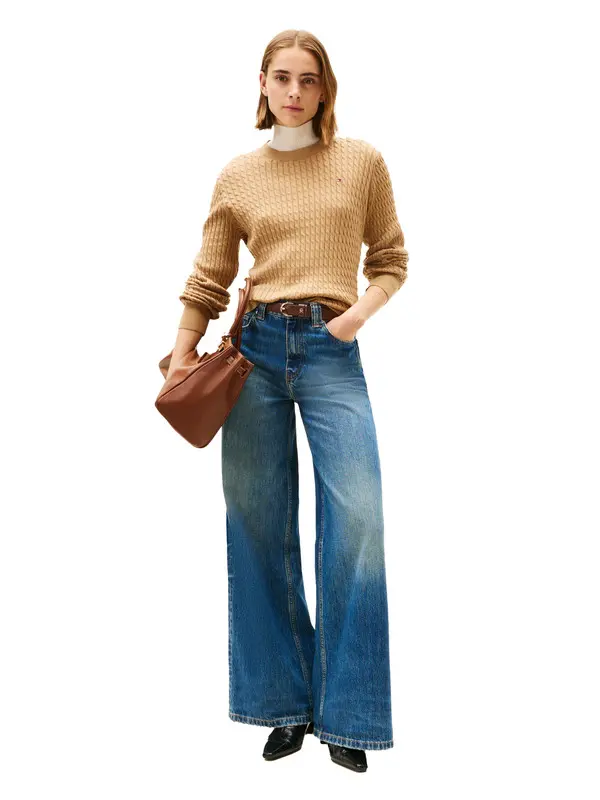 Fine Gauge Cable Knit Jumper 3 Image