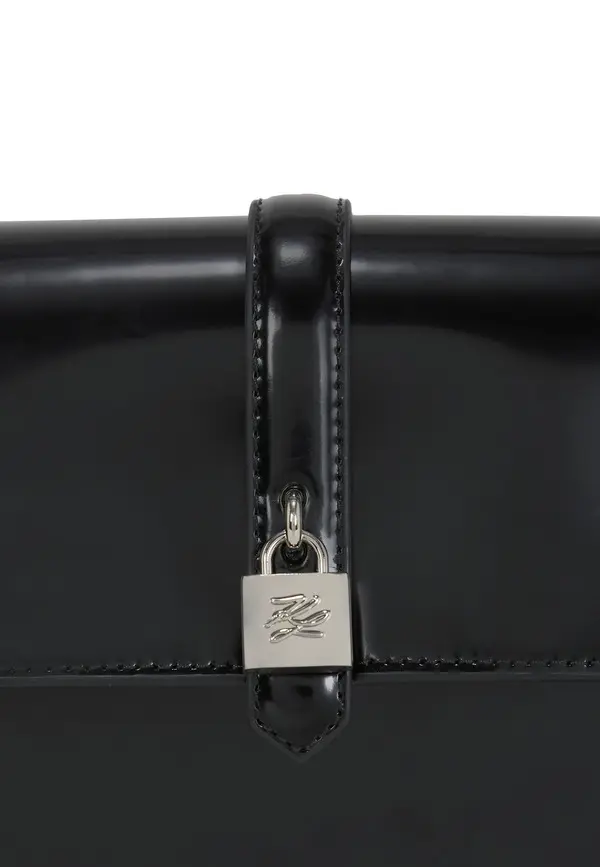 Soft-shiny Leather Padlock Shoulder Bag 2 Image