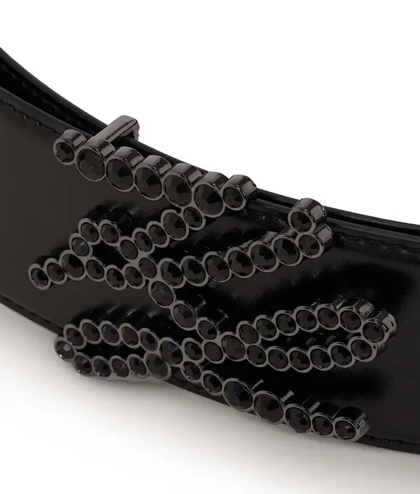 K/Autograph Rhinestone Embellishment Leather Belt 3 Image