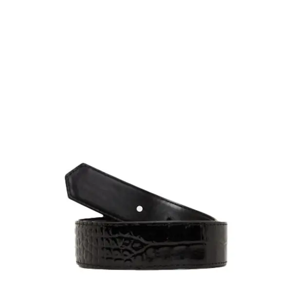 K/Autograph  Croc-Effect Leather Belt 1 Image