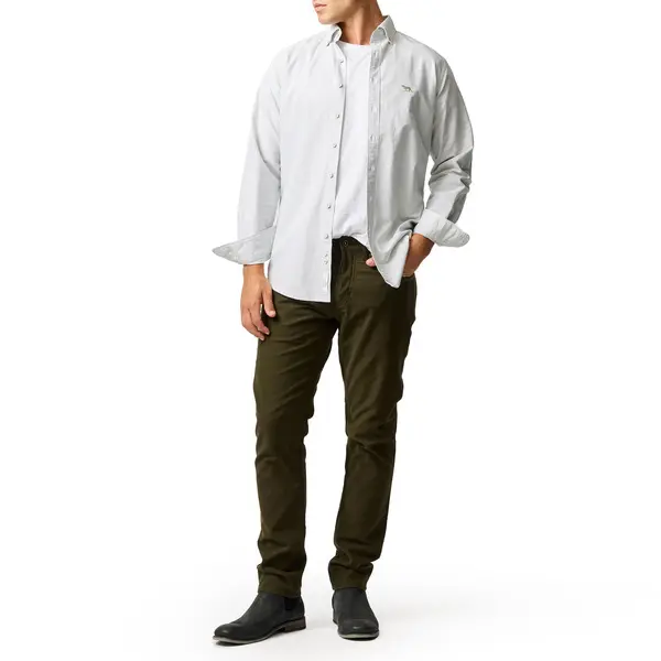 Long-Sleeve Button-Down with Micro-Stripe 2 Image