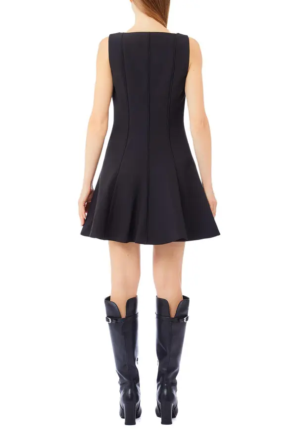 Zipped Flared Short Dress 2 Image