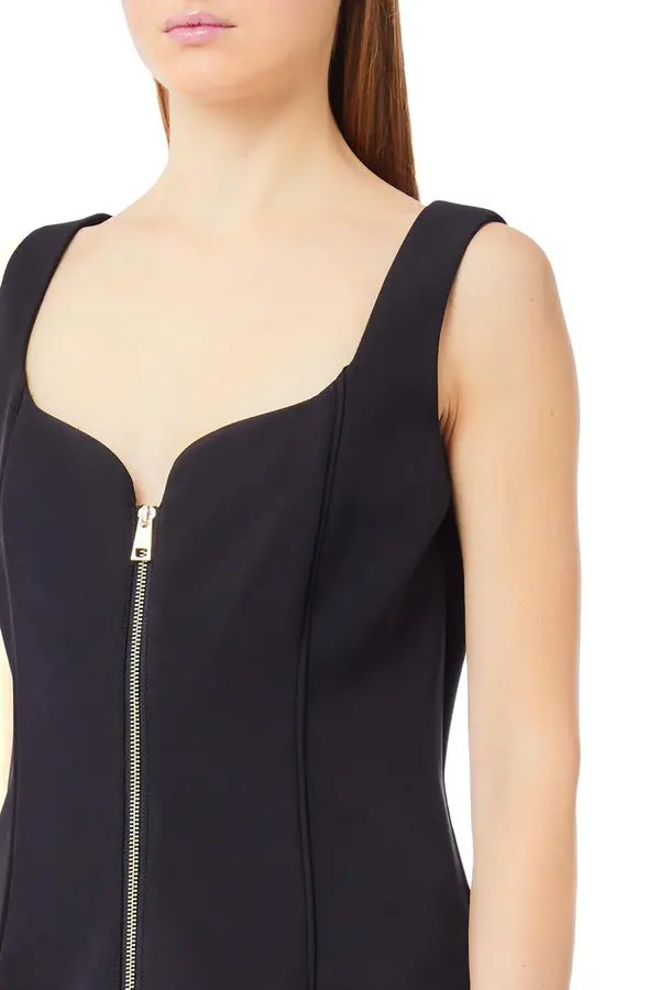 Zipped Flared Short Dress 1 Image