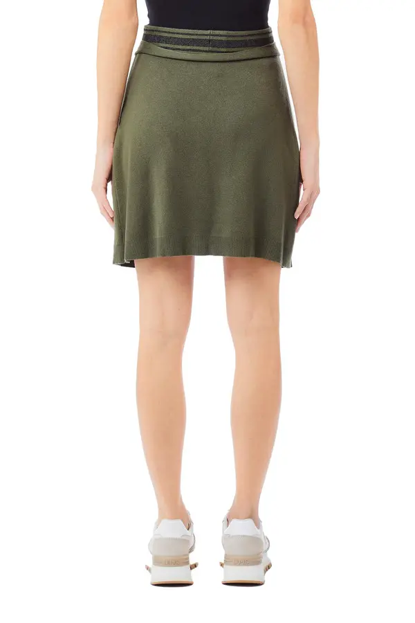 Asymmetrical Knit Mini Skirt 1 Image