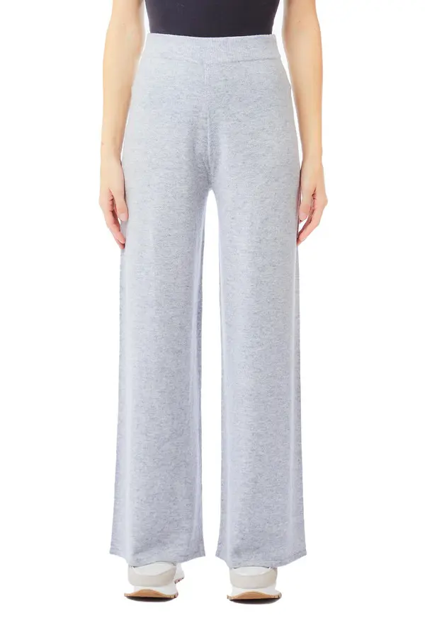 High-Waisted Wide-Leg Knit Trousers 1 Image
