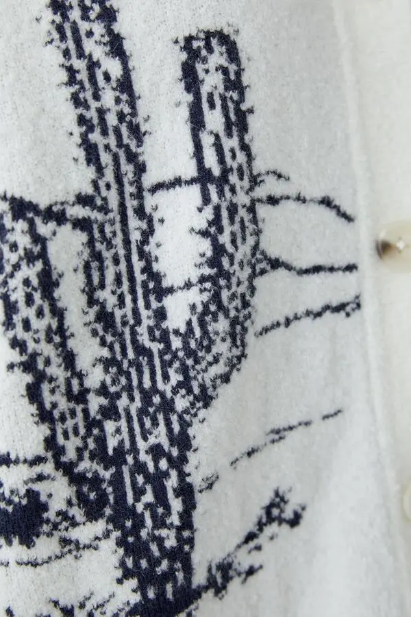 Cardigan with Cactus Scene Print 1 Image