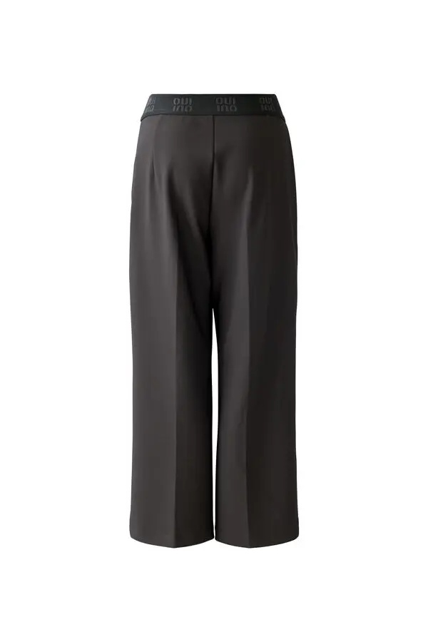 Straight Cut Trousers with Elasticated Waistband 1 Image