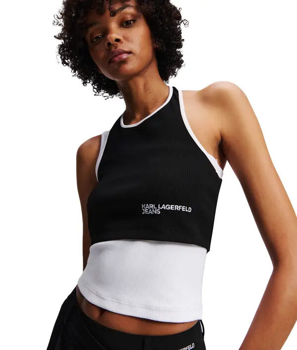 Asymmetric Layered Halter Crop Top 2 Image