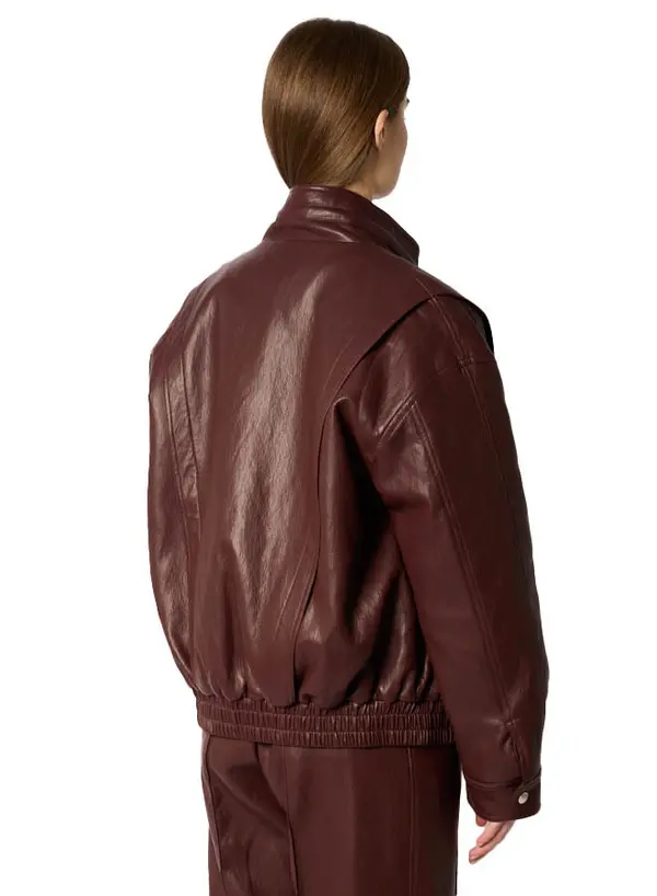  Oversized Leather Bomber Jacket 1 Image