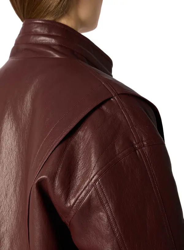  Oversized Leather Bomber Jacket 2 Image