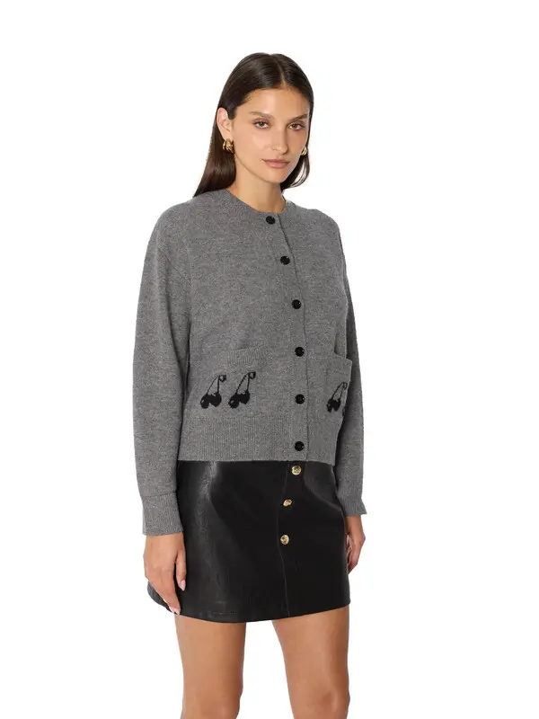 Straight Faux Leather Mini Skirt with Gold Buttons 3 Image