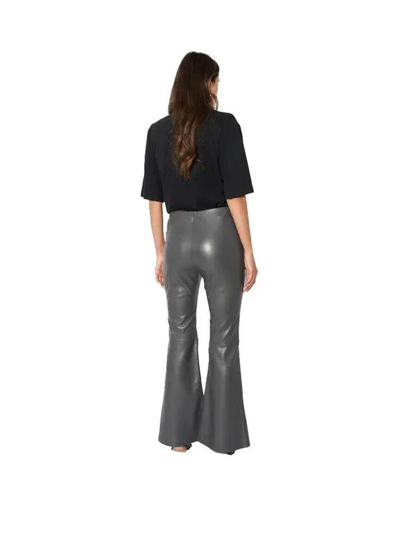 Flared Leather Pants 1 Image