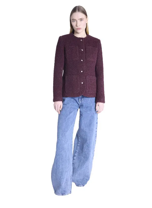 Curly Knit Long Jacket 1 Image