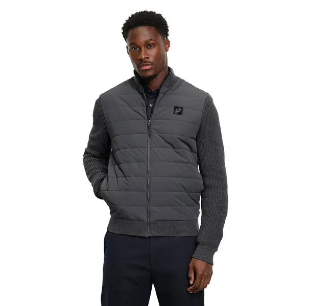 Padded Jacket with Knitted Sleeves 1 Image