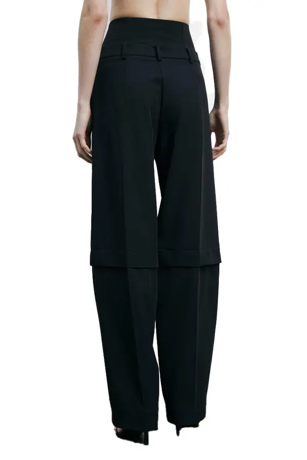  Relaxed Fit High Waist Baggy Trousers 2 Image