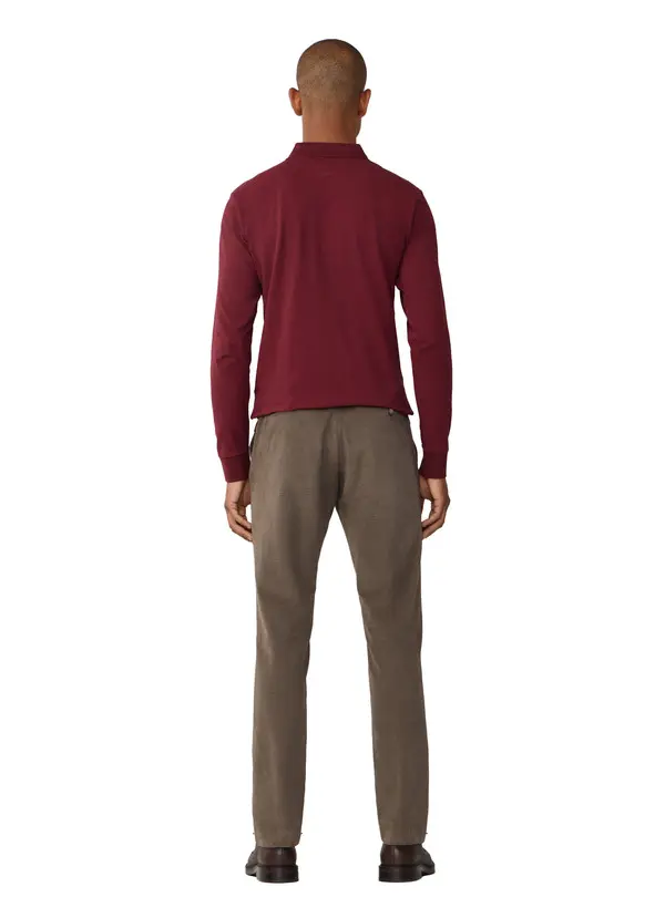 Slim Fit Long Sleeve Pique Polo 2 Image