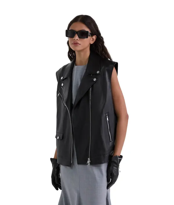 Leather Biker Vest 3 Image