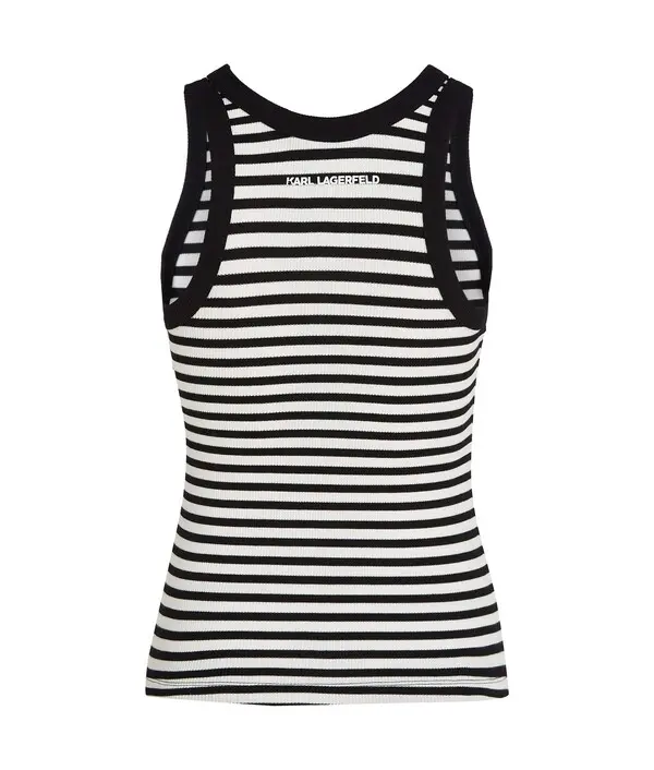 Striped Ribbed Tank Top 1 Image